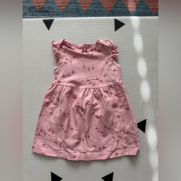 Carter’s|Baby girl Pink Flamingo play Dress,18 months•••cotton sleeveless - Picture 3 of 4